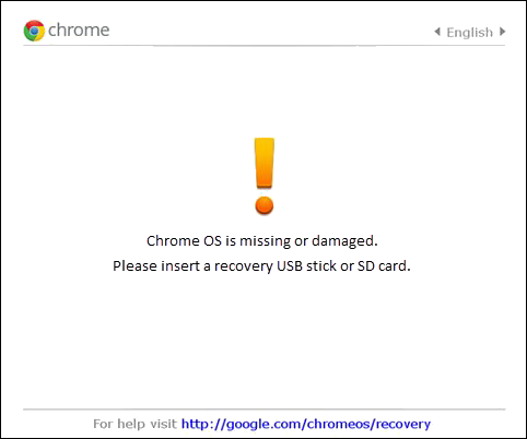 chrome os is damaged or missing