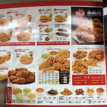 church chicken menu canada