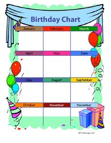 classroom birthday chart printable