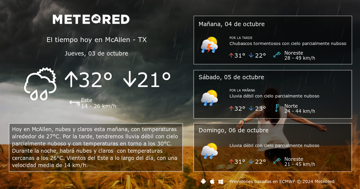 clima en mcallen texas por hora