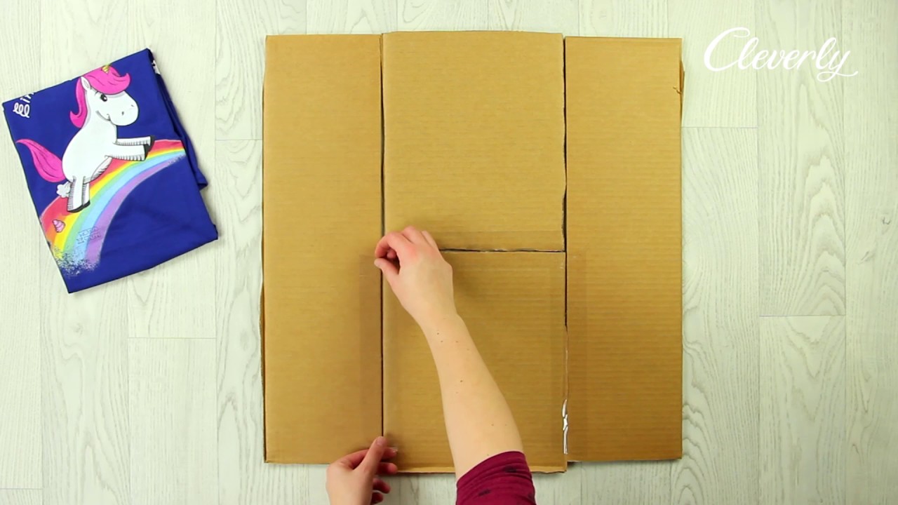 clothes folding hacks with cardboard