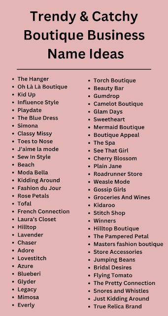 clothing boutique names