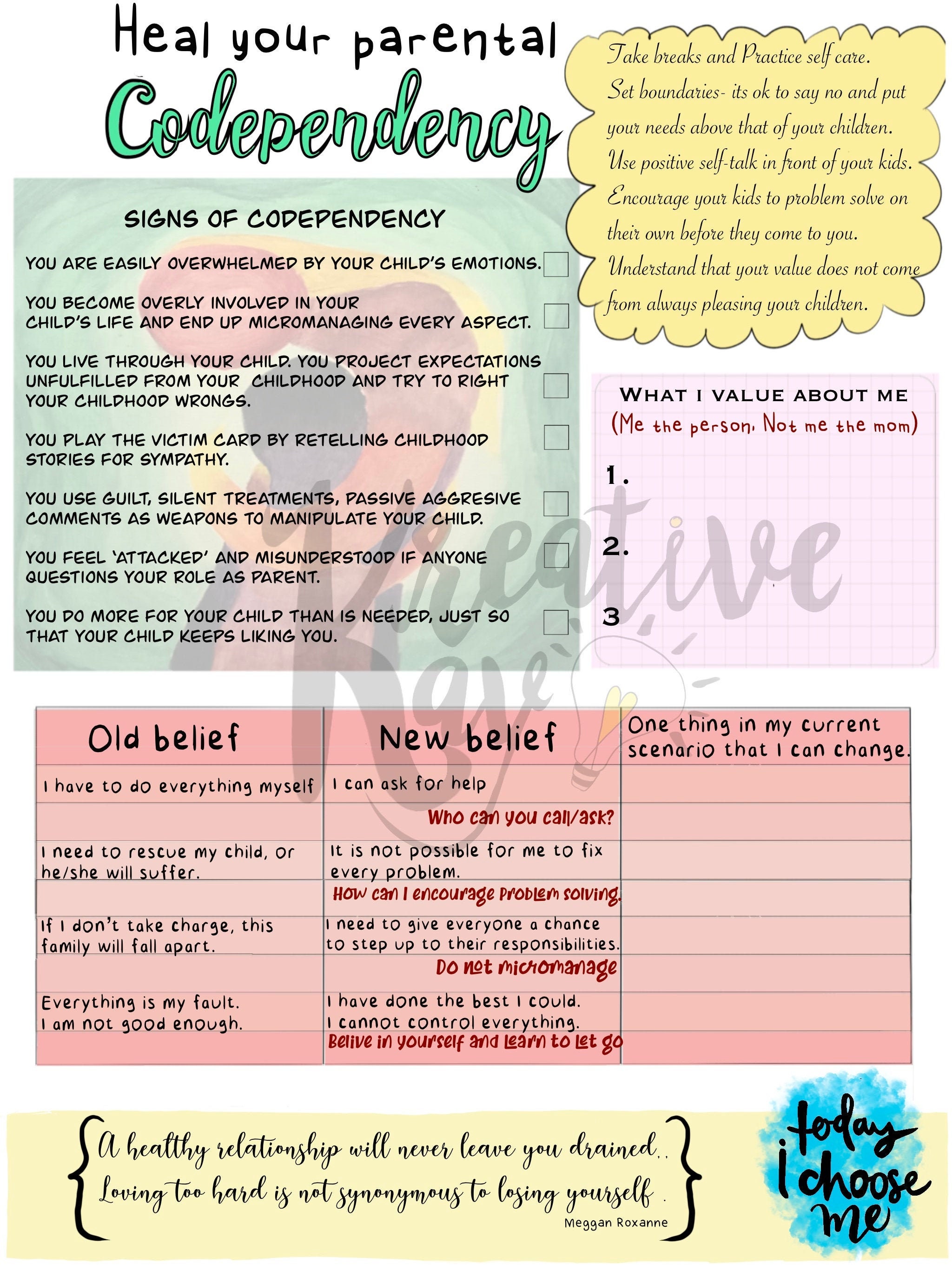 codependency recovery worksheets