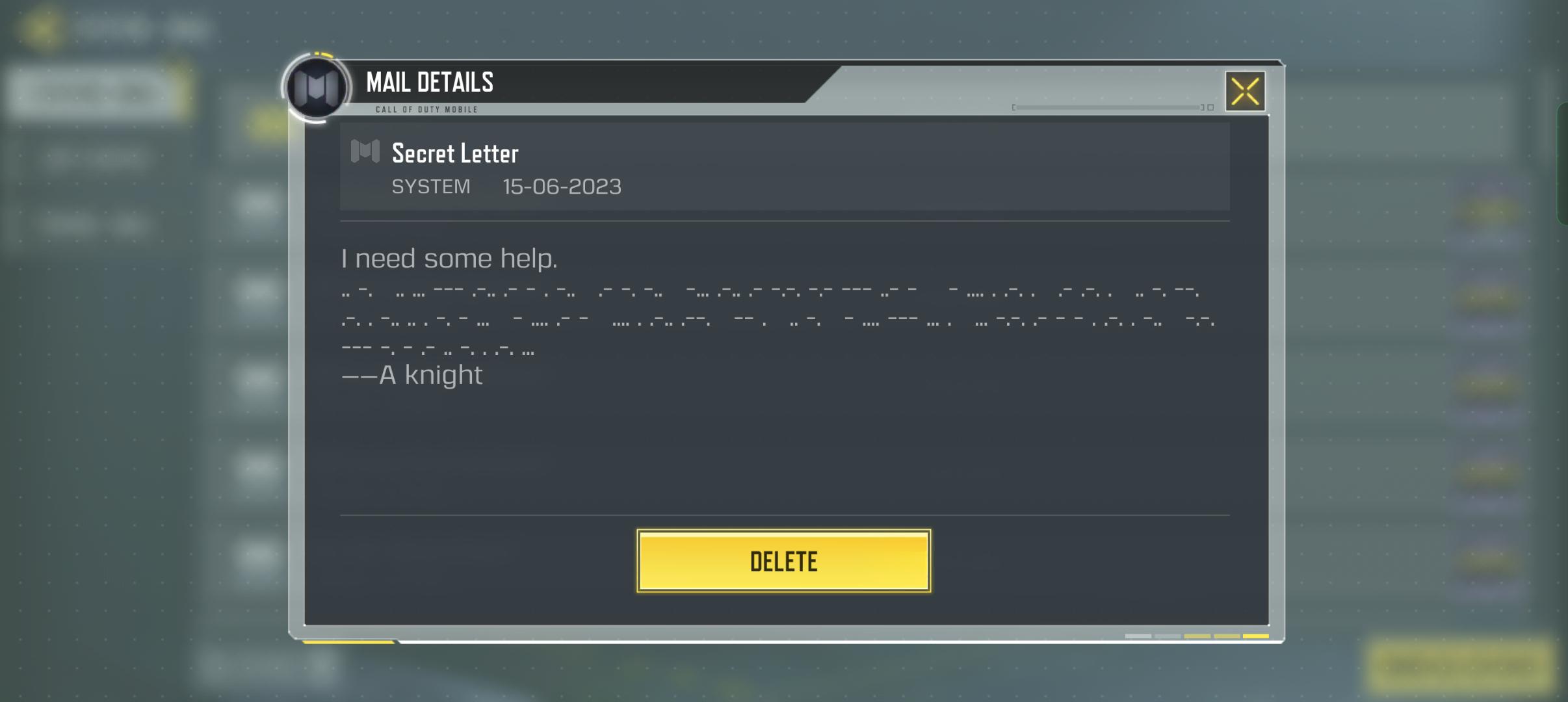 codm secret letter