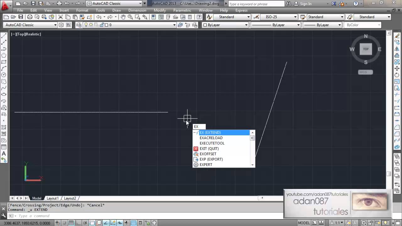 comando extend autocad español