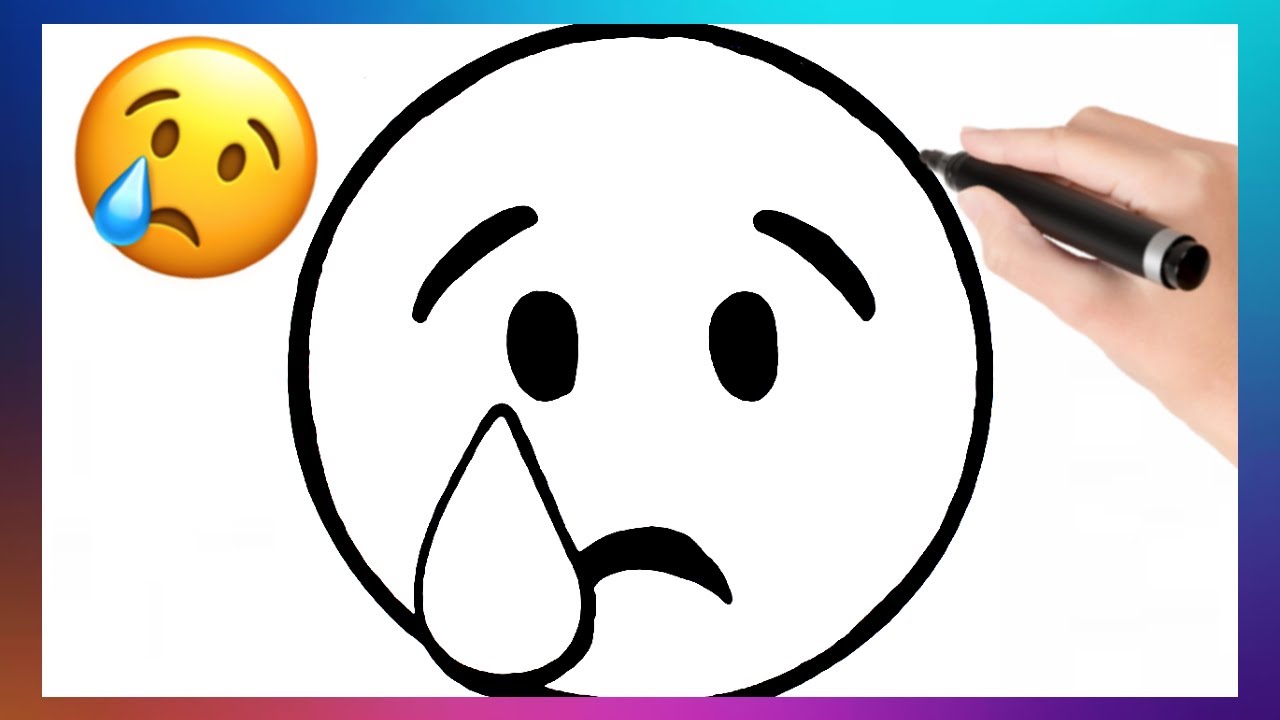 como dibujar un emoji triste