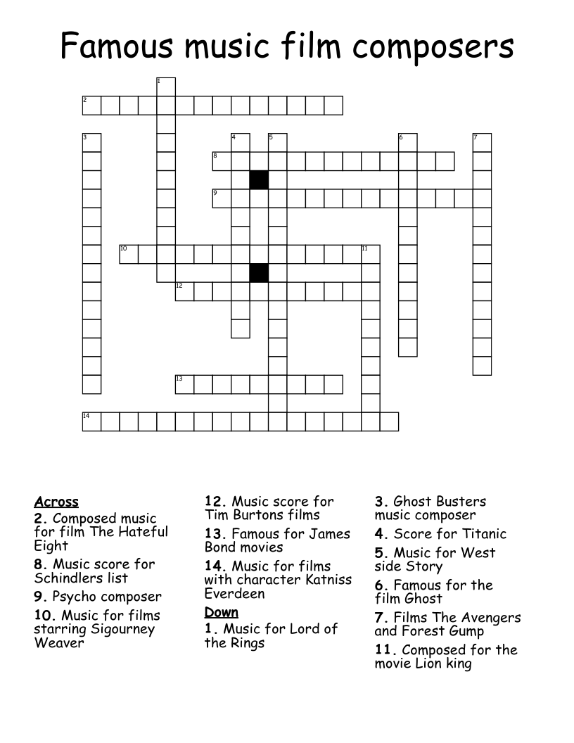 composer crossword puzzle clue