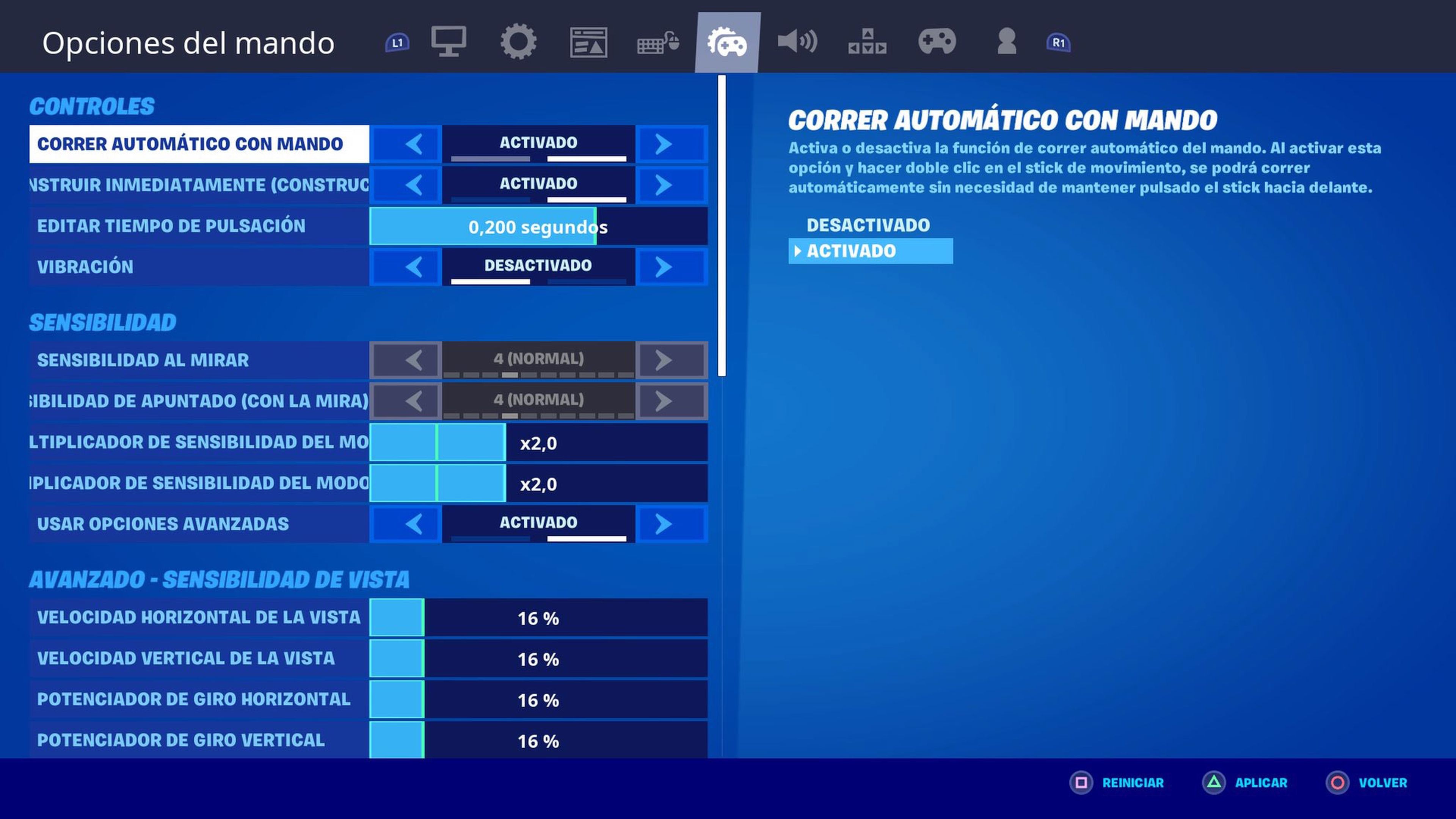 configurar mando fortnite