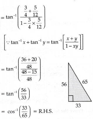 cos inverse 4 5 cos inverse 12 13