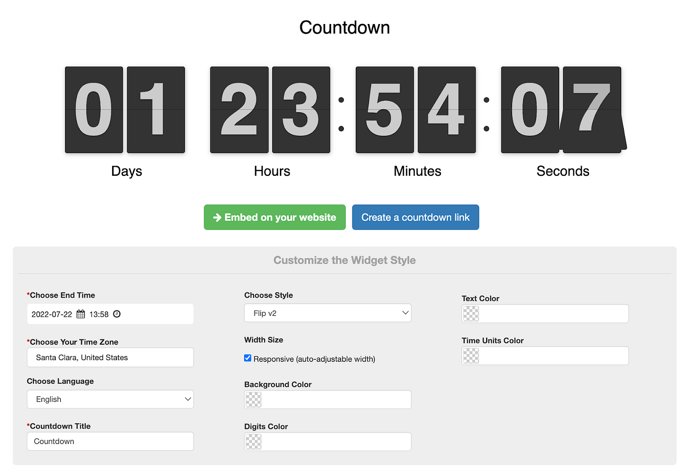 countdown timer google