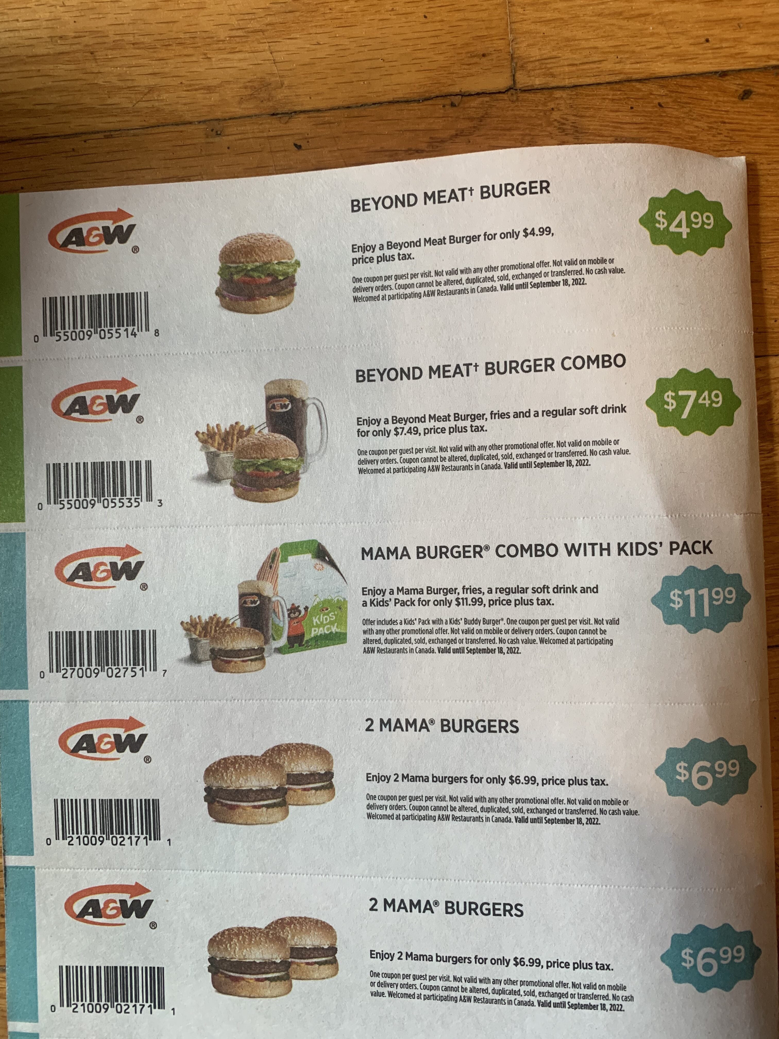 coupons a&w