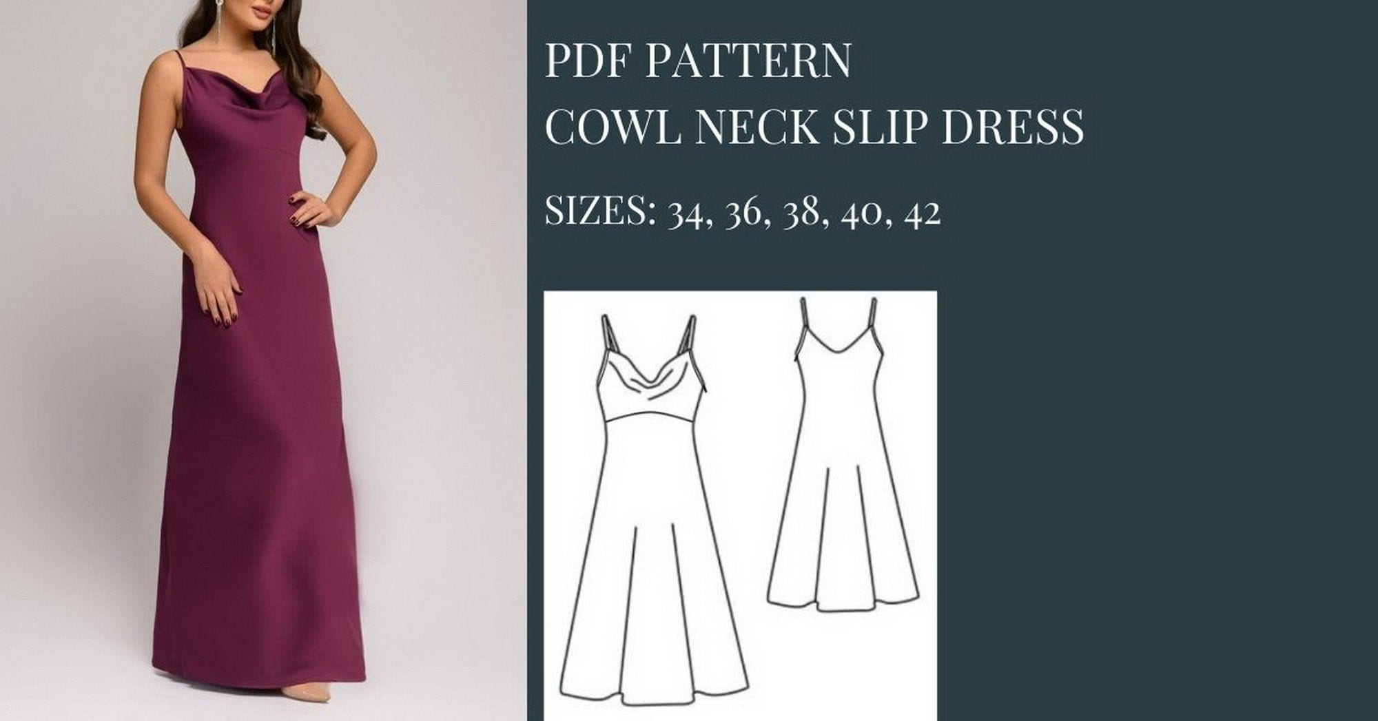 cowl neckline dress pattern