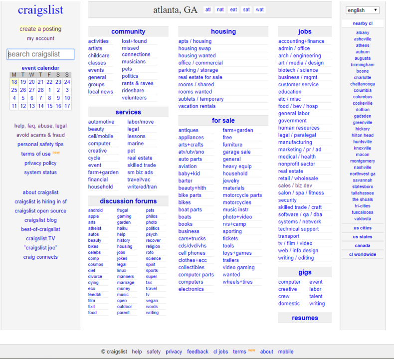 craigslist atlanta ga