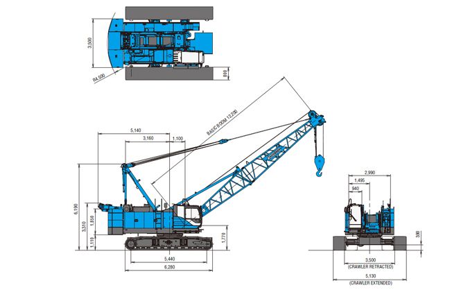 crawler crane dwg