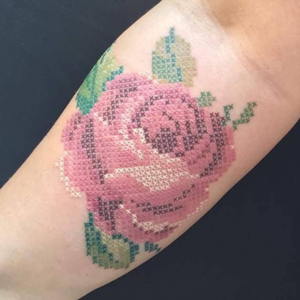 cross stitch tattoo