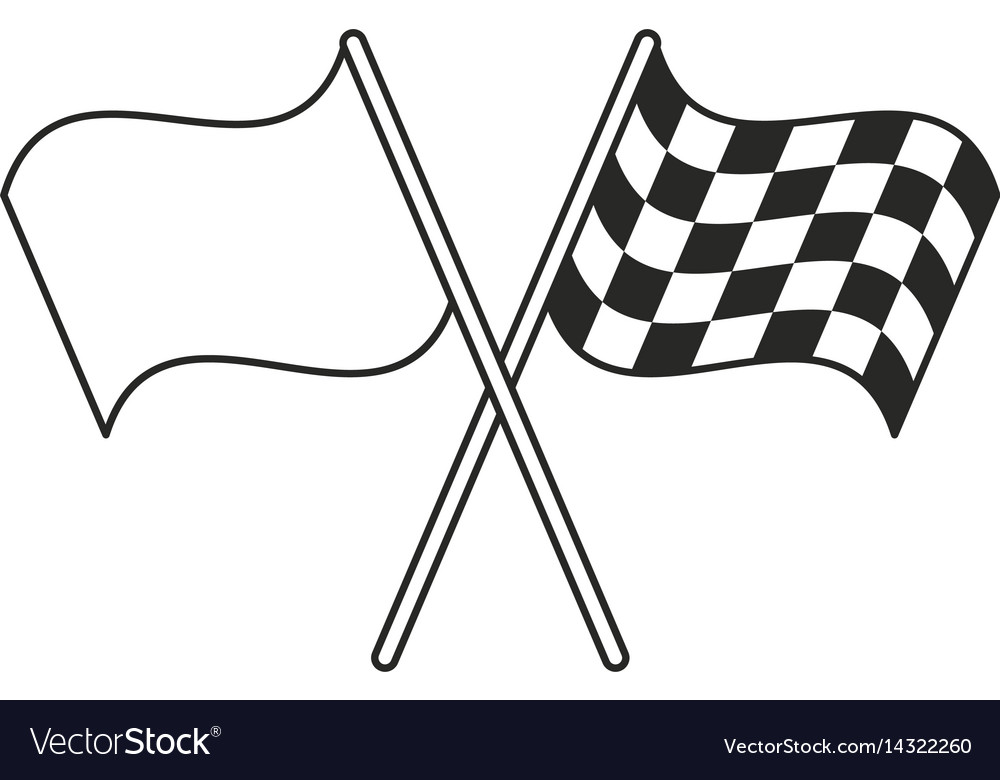 crossed flags vector