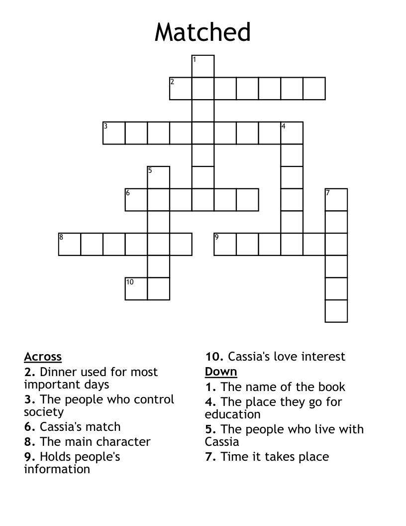 crossword clue match
