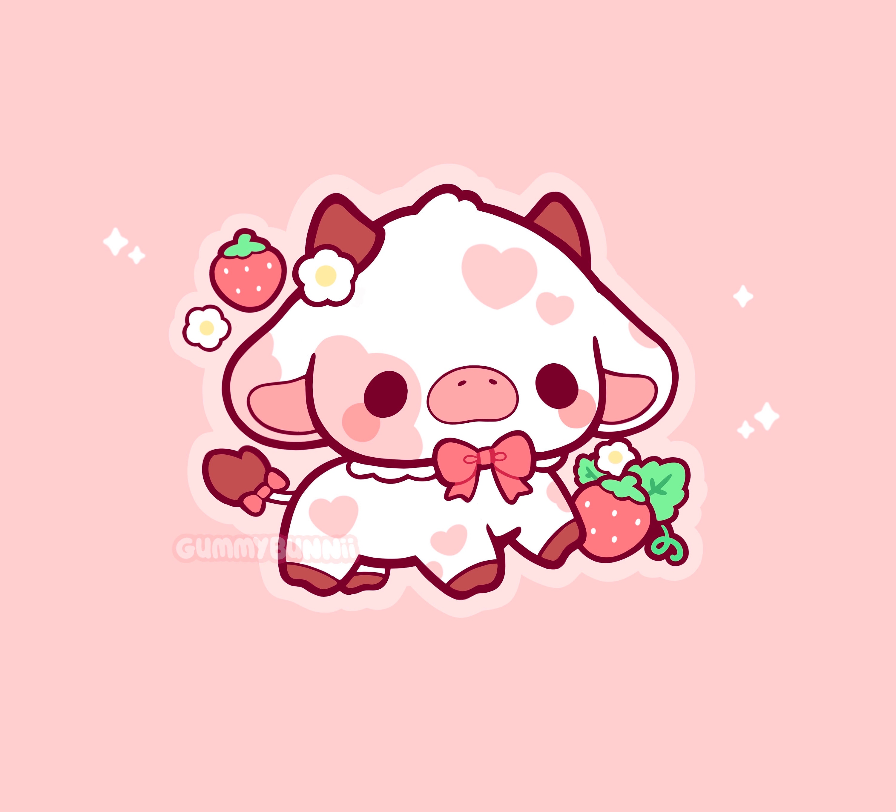 cute strawberry cow