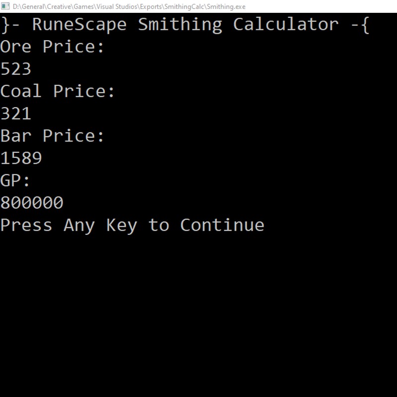 smithing calculator osrs