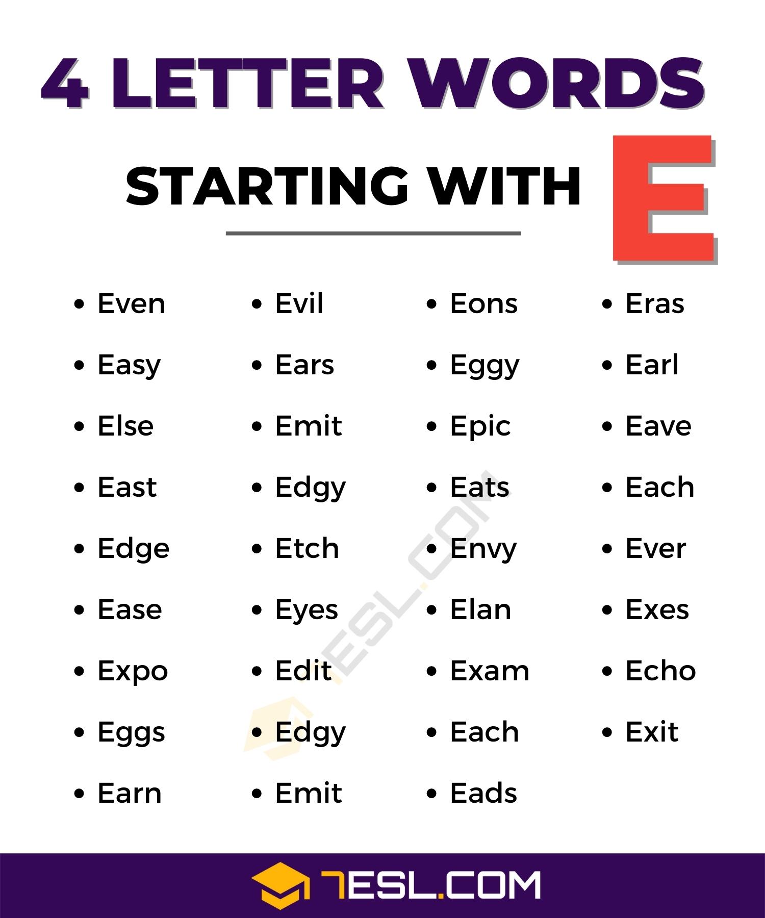 4 letter word ends with e