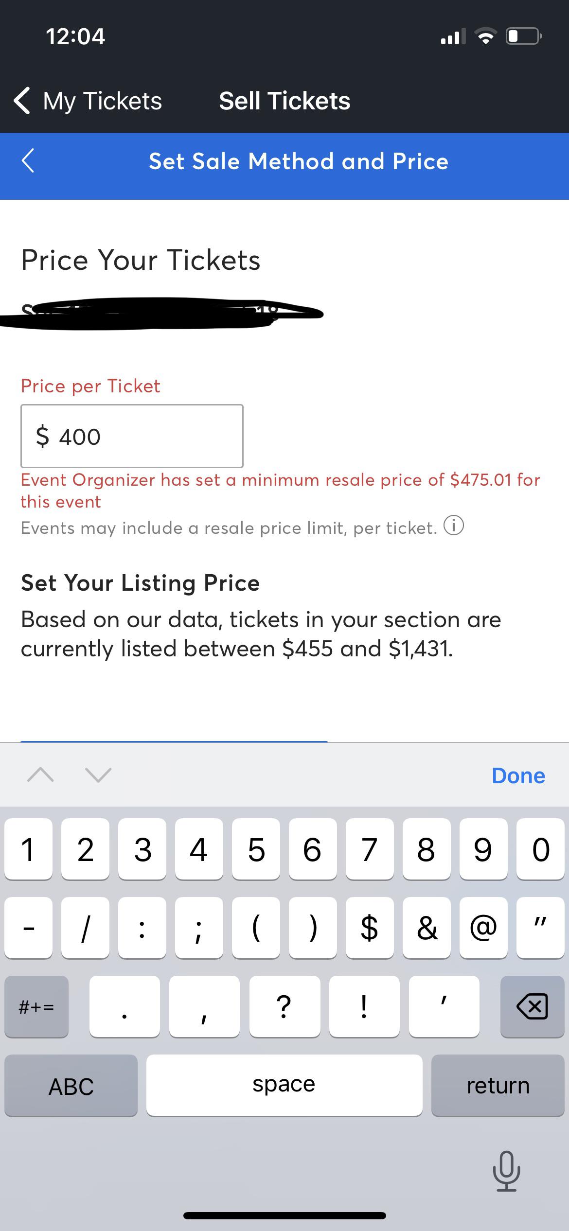 ticketmaster resale not available