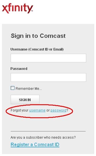 comcast login