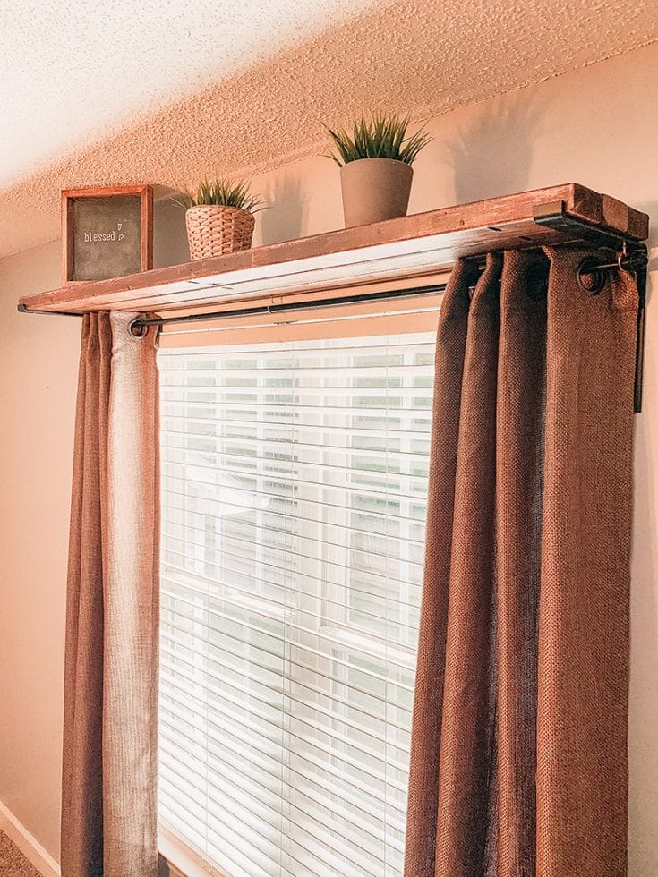 shelf curtain rod