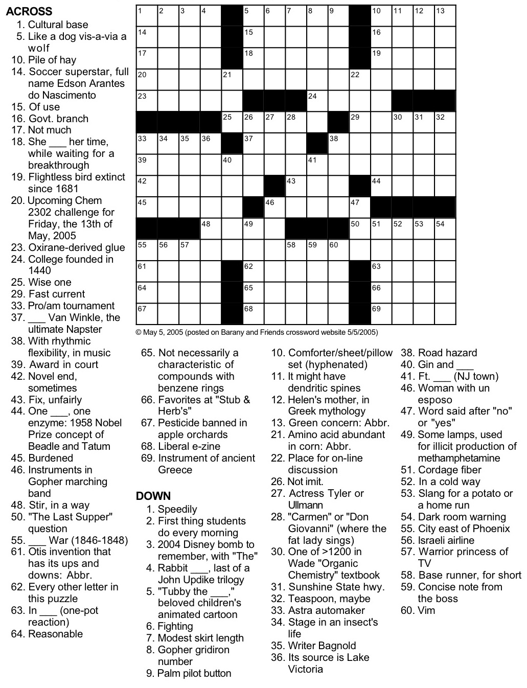 fun crossword