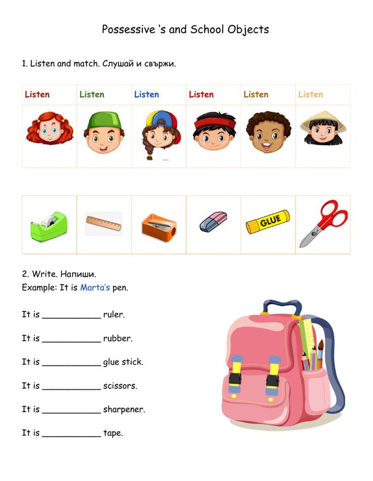 possessive s worksheet