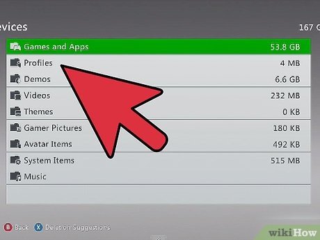 how to delete a profile in xbox 360