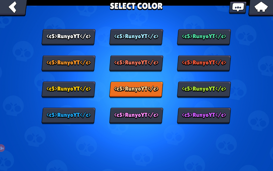 brawl stars change name color