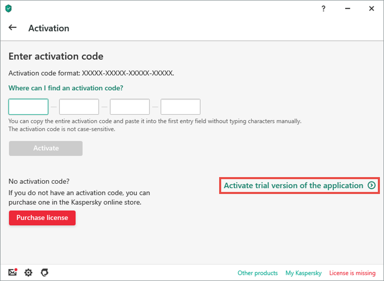 kaspersky trial version activation code