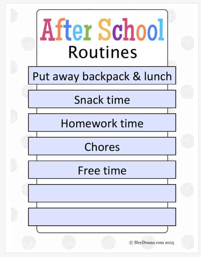 free editable morning routine chart