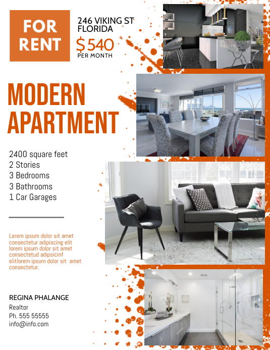 apartment for rent flyer