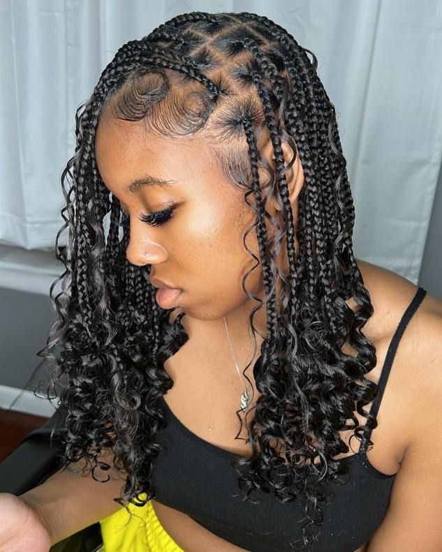 box braids with curls