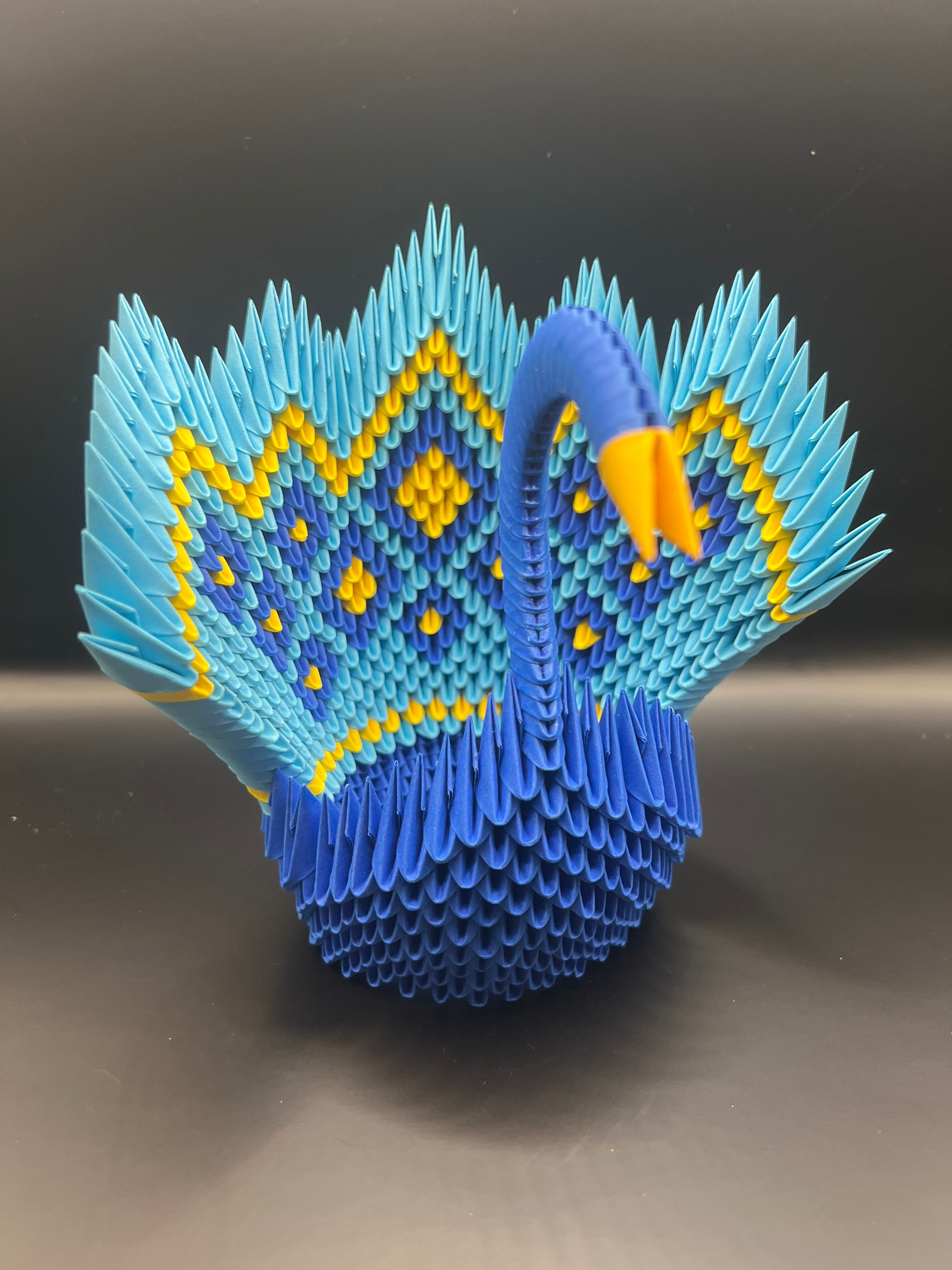 3d origami peacock