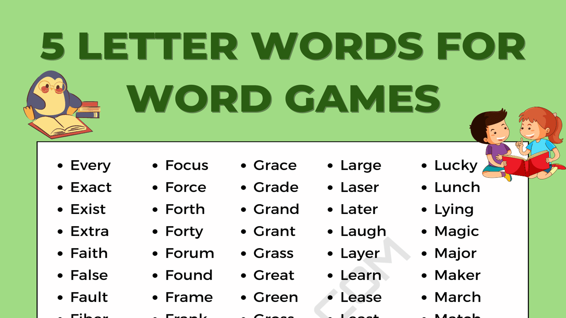 letter words containing