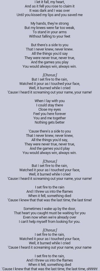 set fire to the rain lyrics