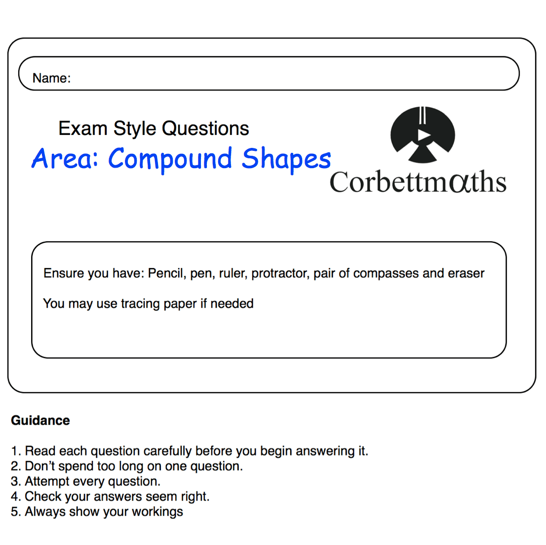 corbettmaths area of compound shapes