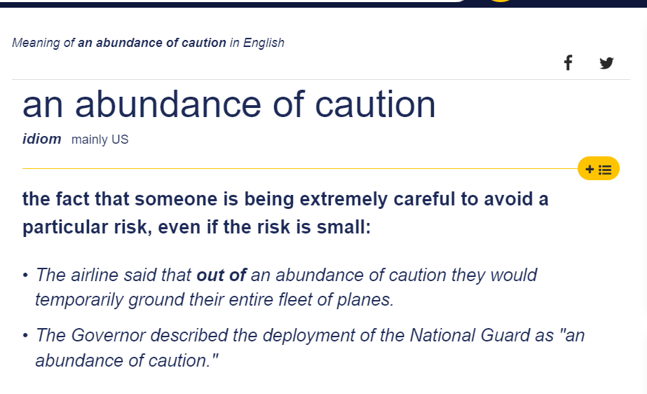 define abundance of caution