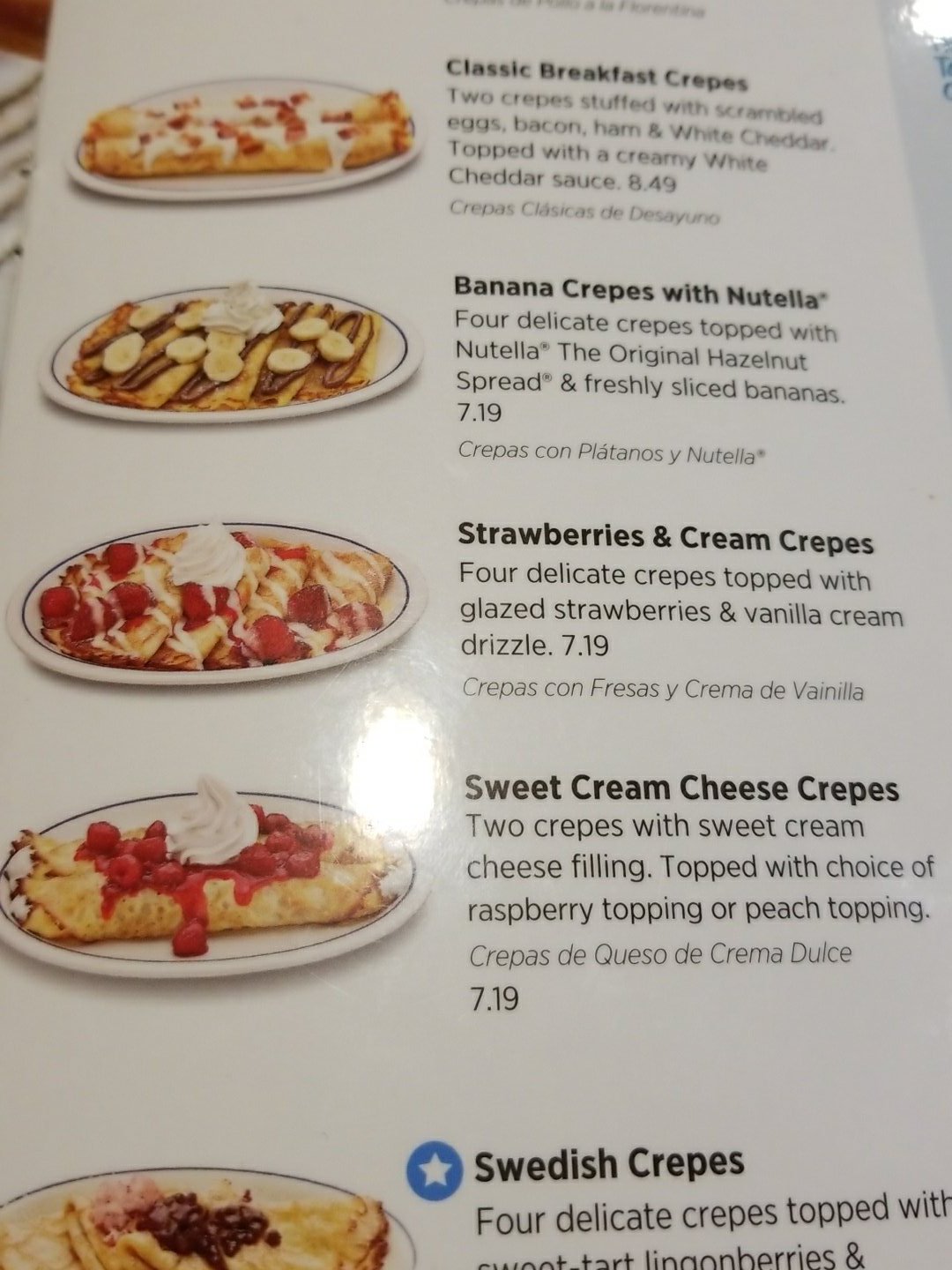 dennys crepes menu