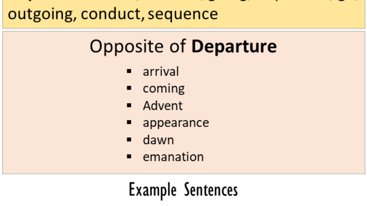 departure antonyms