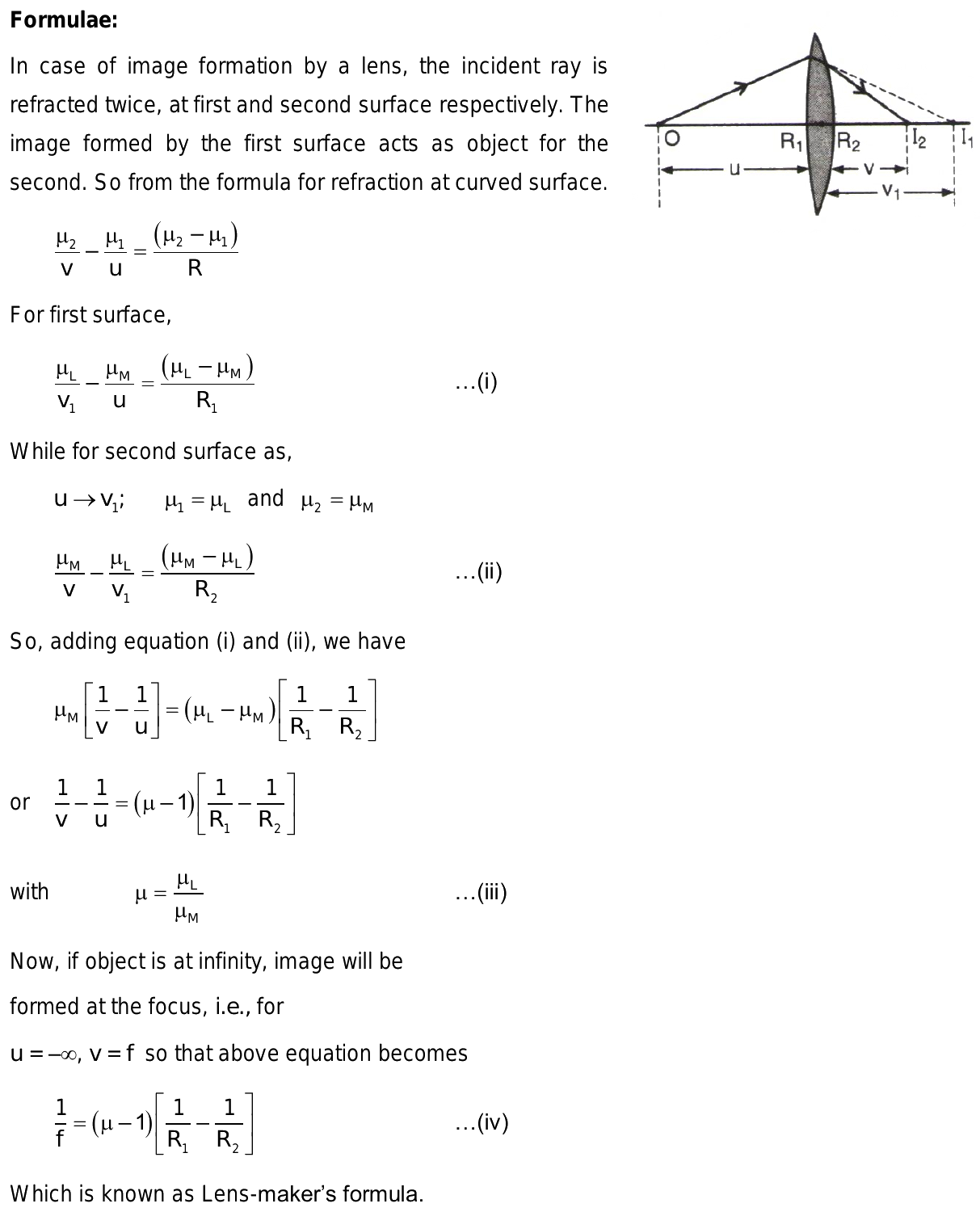 derive lens makers formula