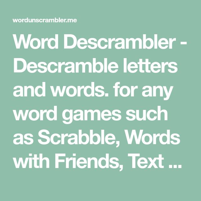 descrambling words