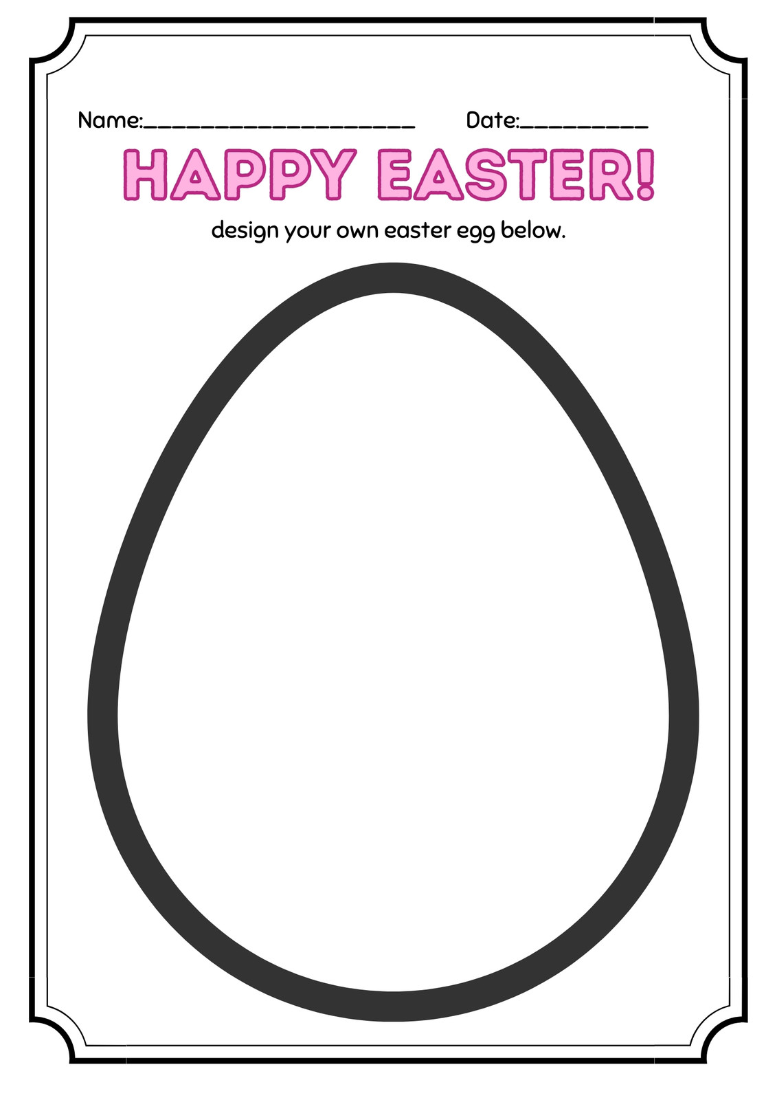 design your own easter egg template