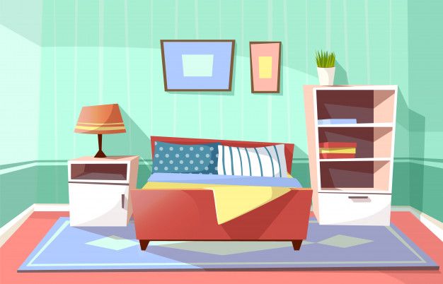 bedroom cartoon background