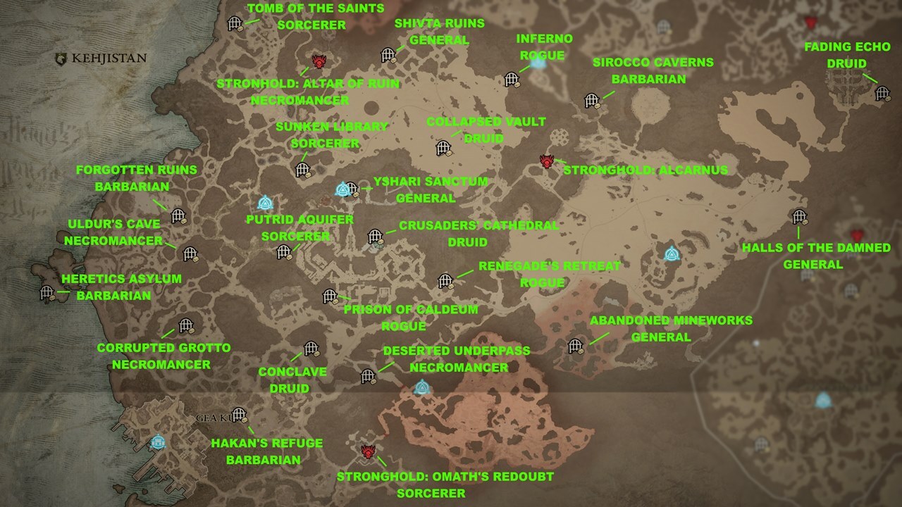 diablo 4 dungeons map