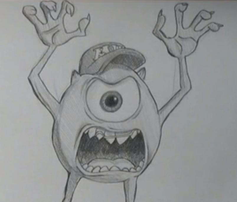 dibujar mike wazowski