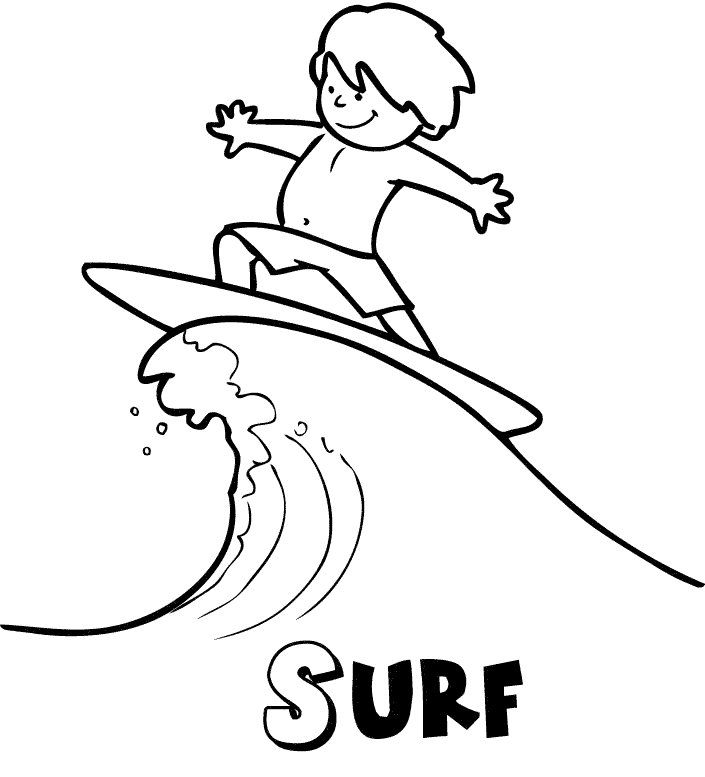 dibujo surfeando