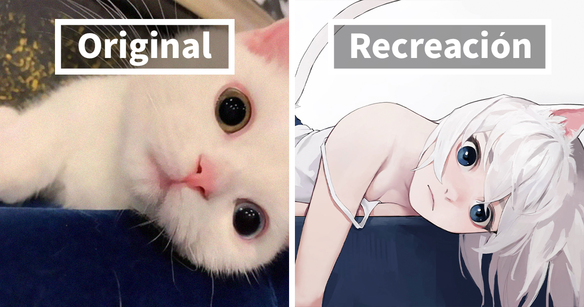 dibujos gatos anime